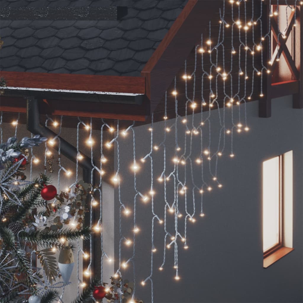 vidaXL Christmas Lighting Outdoor Xmas LED Curtain Icicle Lights with 8 Models
