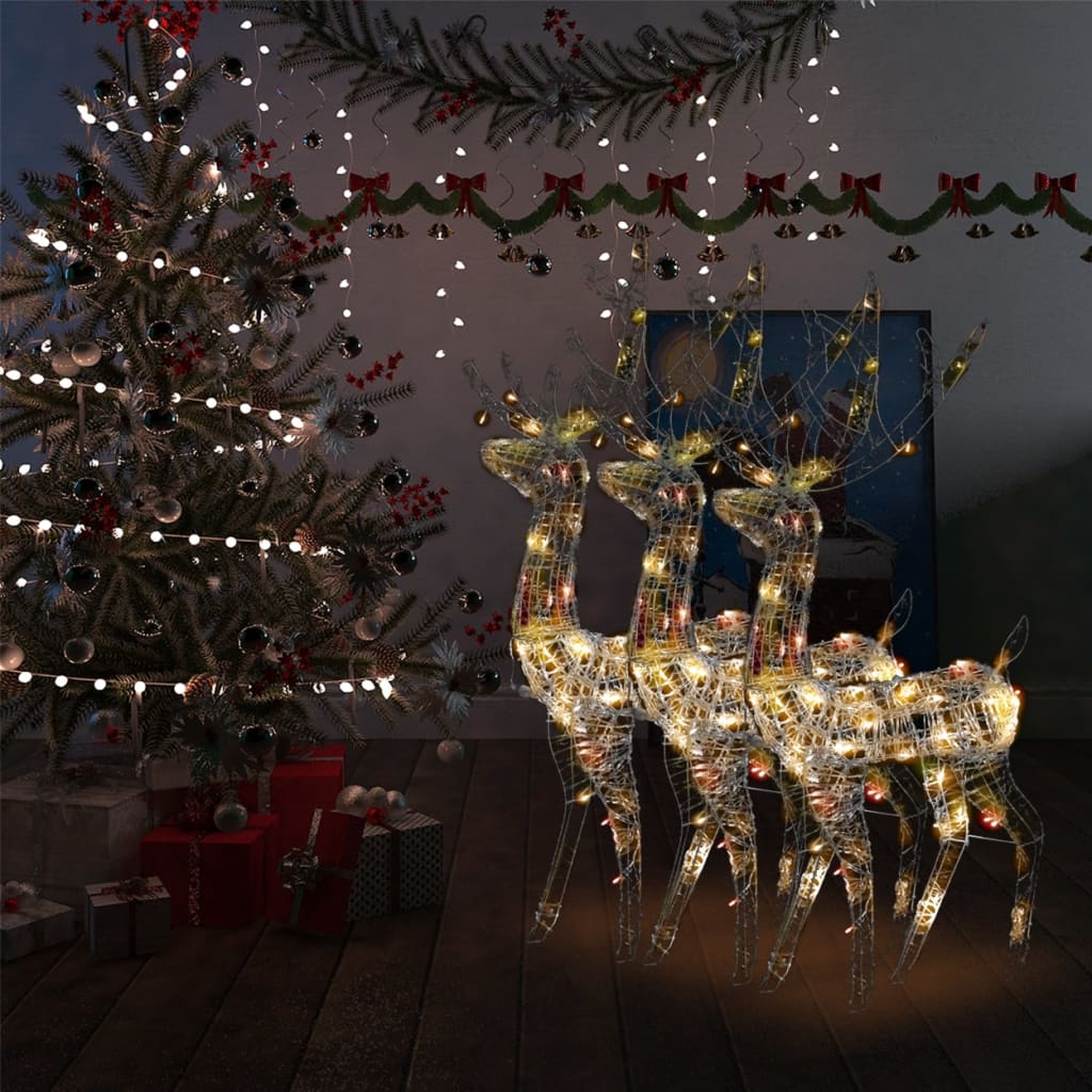 vidaXL Reindeer Christmas Decoration LEDs Pre-Lit Christmas Lighting Acrylic