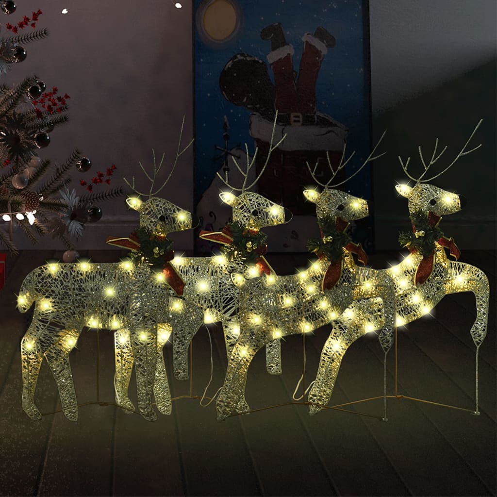 vidaXL Christmas Reindeers Decoration Christmas Lighting Display with LEDs