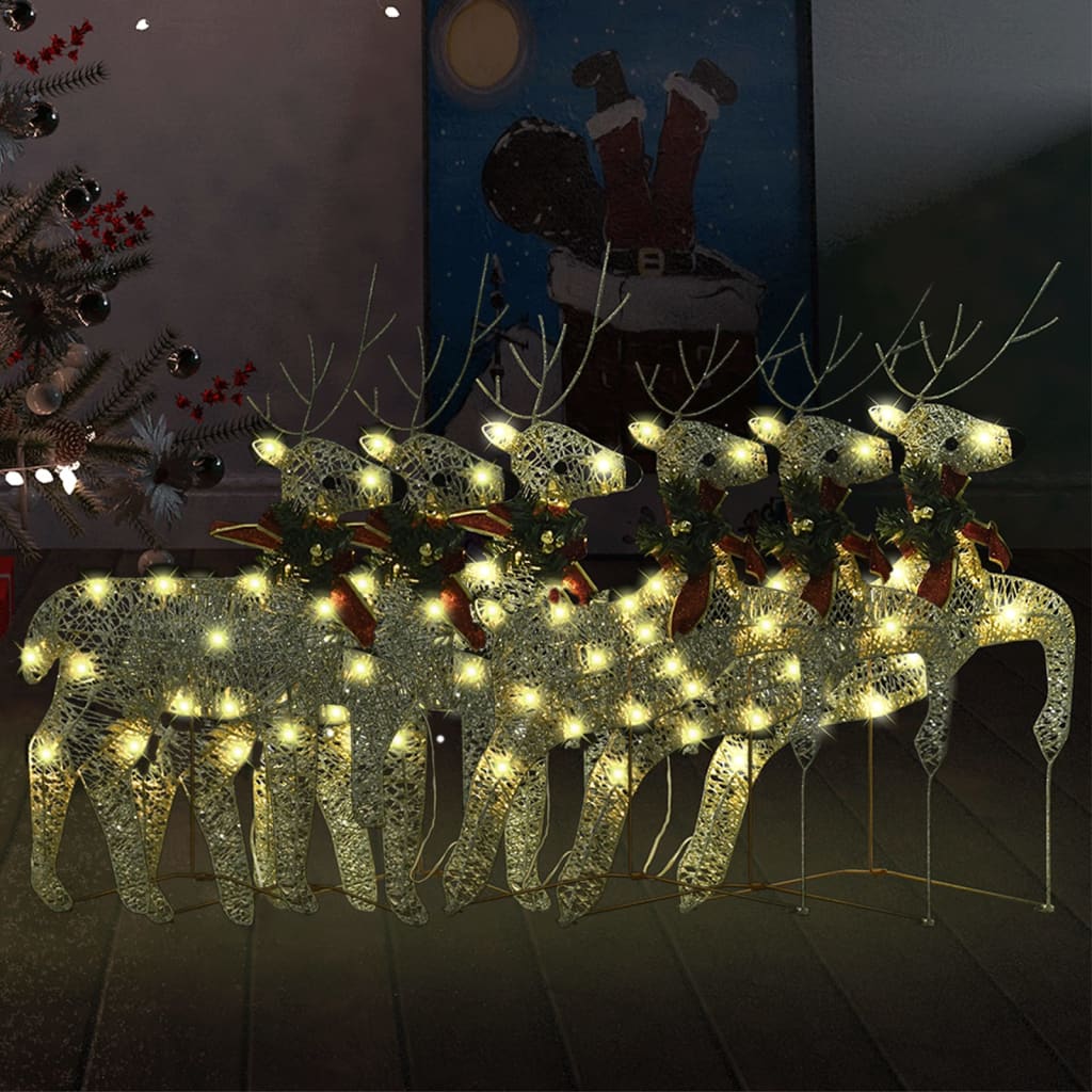 vidaXL Christmas Reindeers Decoration Christmas Lighting Display with LEDs