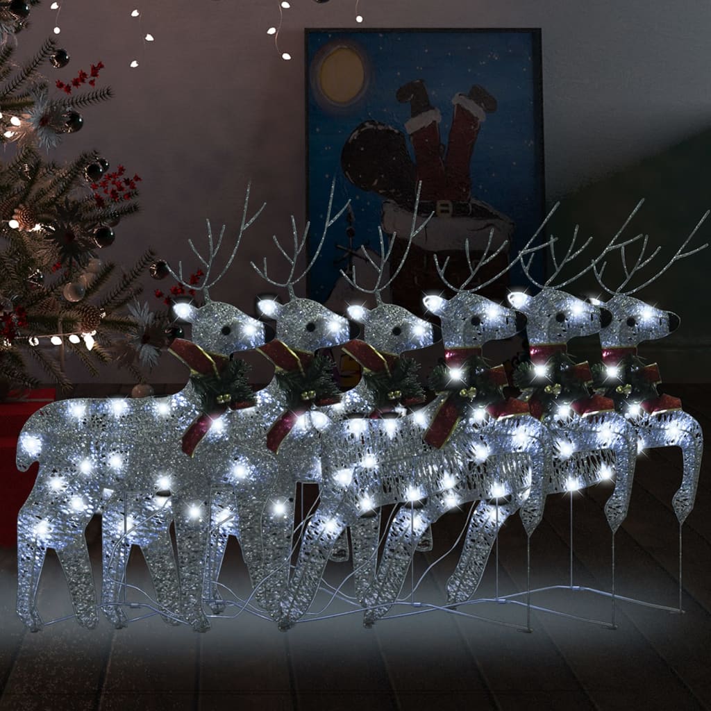 vidaXL Christmas Reindeers Decoration Christmas Lighting Display with LEDs