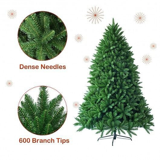 5 Feet Artificial Fir Christmas Tree with LED Lights and 600 Branch Tips