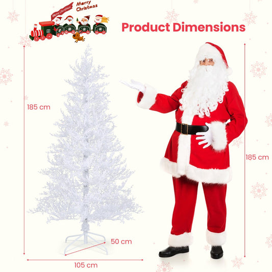 NNECW 185CM Pre-Lit Artificial Christmas Tree with 11 Lighting Modes