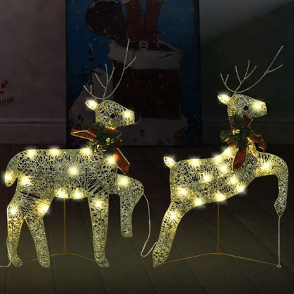 vidaXL Christmas Reindeers Decoration Christmas Lighting Display with LEDs