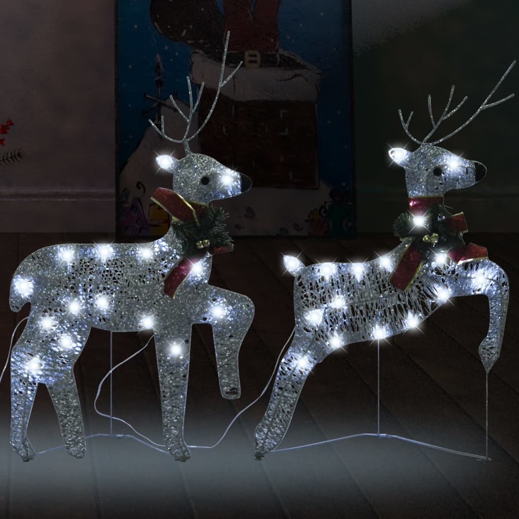 vidaXL Christmas Reindeers Decoration Christmas Lighting Display with LEDs