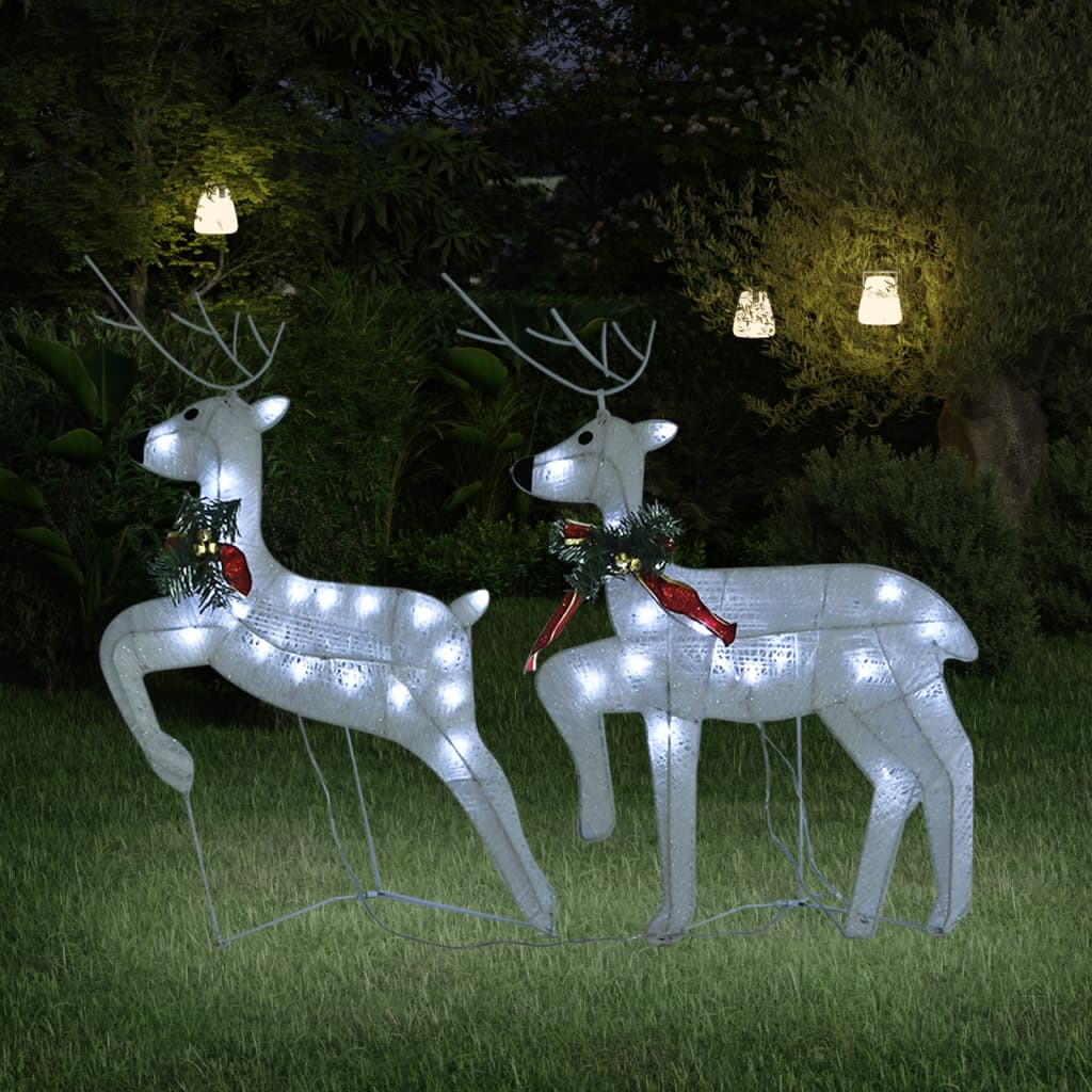 vidaXL Christmas Reindeers Decoration Christmas Lighting Display with LEDs