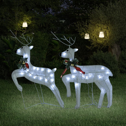 vidaXL Christmas Reindeers Decoration Christmas Lighting Display with LEDs