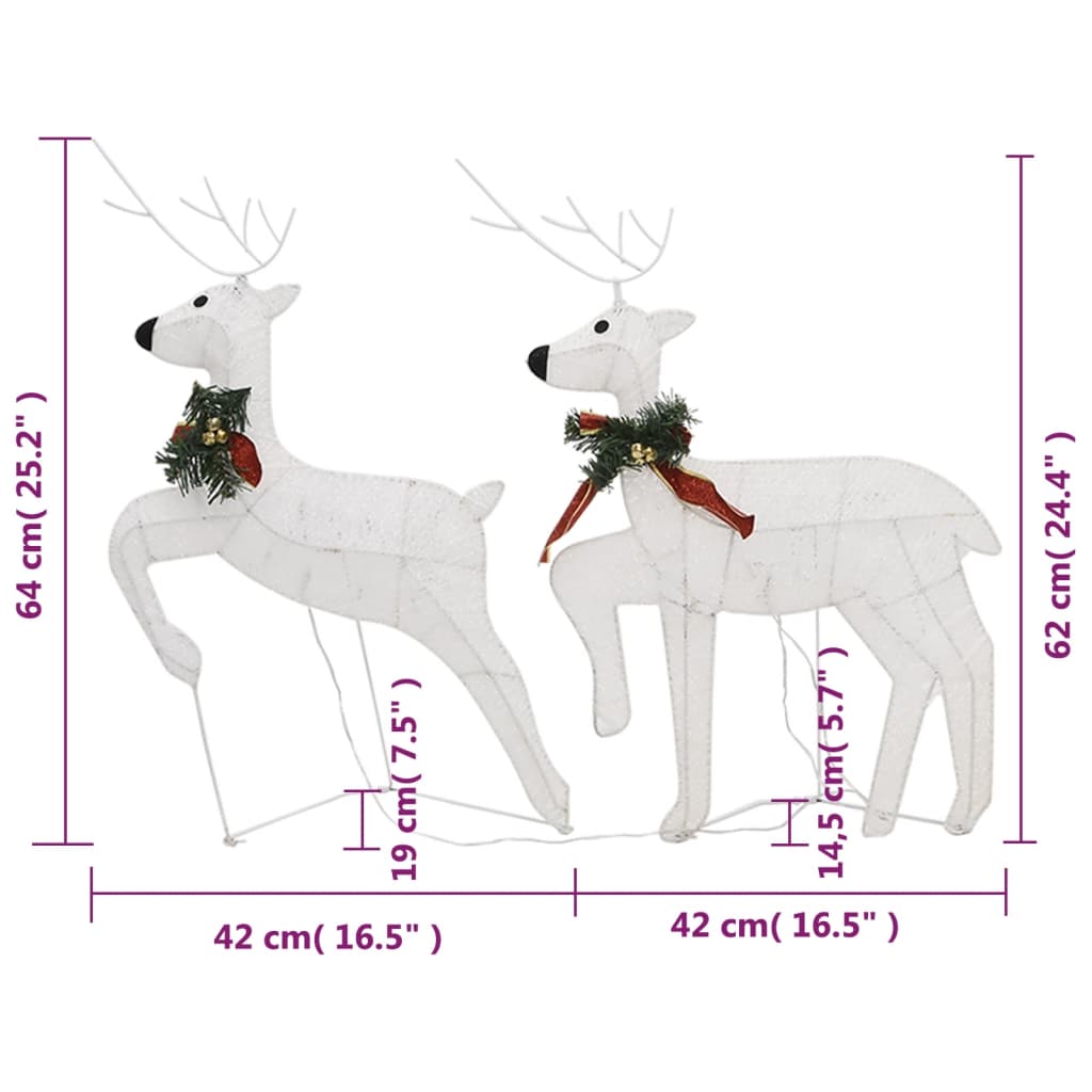 vidaXL Christmas Reindeers Decoration Christmas Lighting Display with LEDs